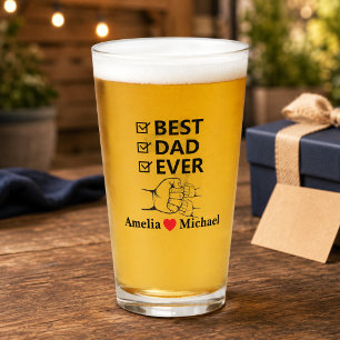 Best Dad Ever Personalised Glass Cup