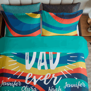 Best dad ever personalised kids names Fathers day Fleece Blanket