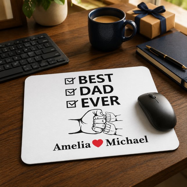 Best Dad Ever Personalised Mousepad (Creator Uploaded)