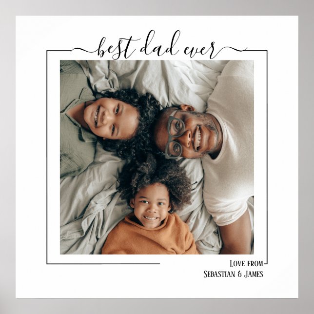 Best Dad Ever Personalised Photo and Text Poster (Front)