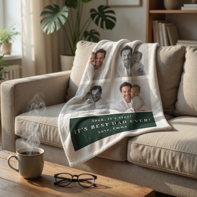 Best Dad Ever Personalised Photo Blanket | Custom  (Creator Uploaded)