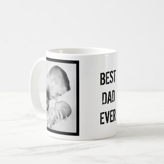 Best DAD EVER Personalised photo Coffee Mug (Front Left)