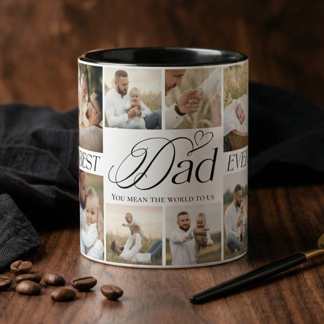 Best Dad Ever Personalised Photo Collage keepsake Mug (Best Dad Ever Personalized Photo Collage keepsake Mug)