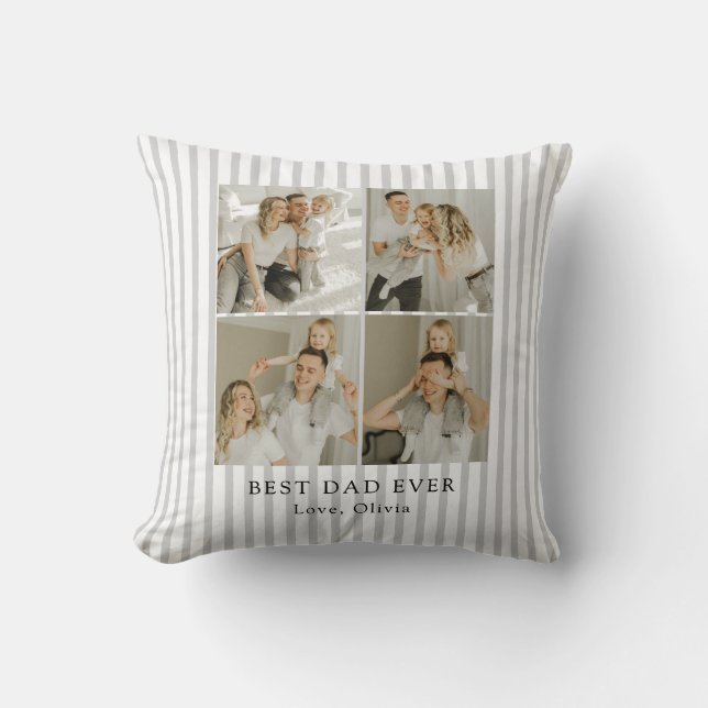 Best Dad Ever Personalised Photo | Custom Cushion (Front)