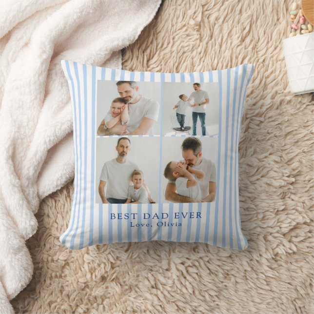 Best Dad Ever Personalised Photo | Custom Cushion (Blanket)