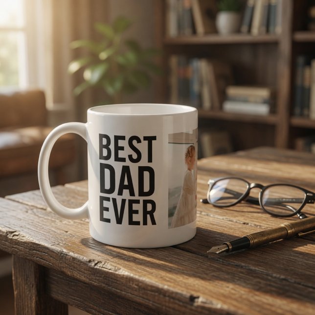 Best Dad Ever Personalised Photo Custom Gift Coffee Mug (Creator Uploaded)