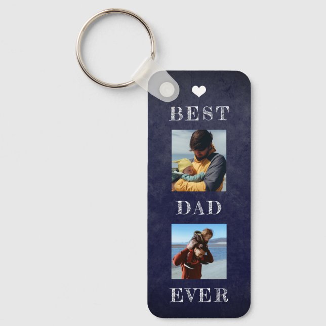 Best dad ever personalised photo Fathers Day Key Ring (Front)