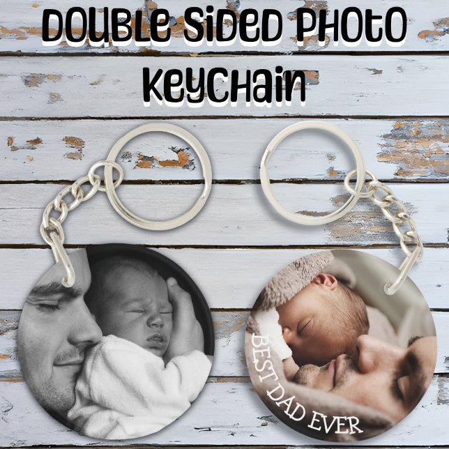 Best Dad Ever Personalised Photo Key Chain (Creator Uploaded)