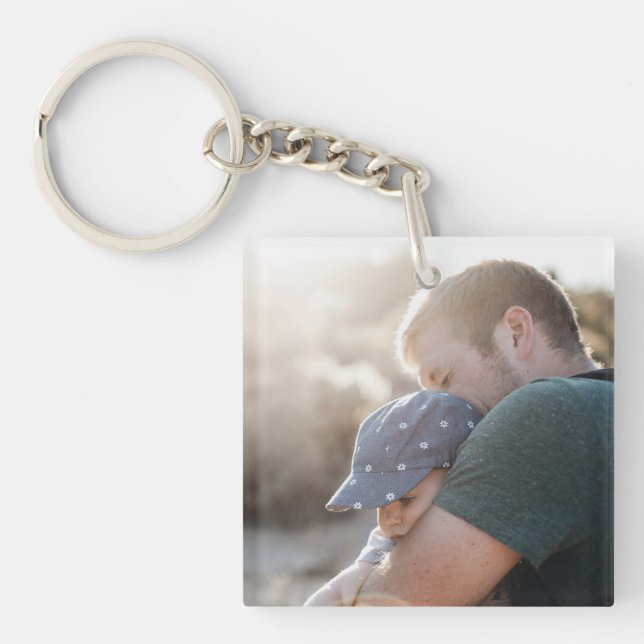 Best Dad Ever Personalised Photo Key Chain (Front)