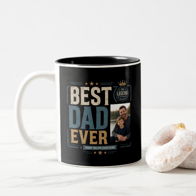 Best Dad Ever Personalised Photo Mug (With Donut)