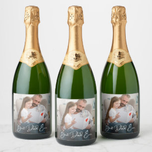 Best Dad Ever Personalised Photo Sparkling Wine Label