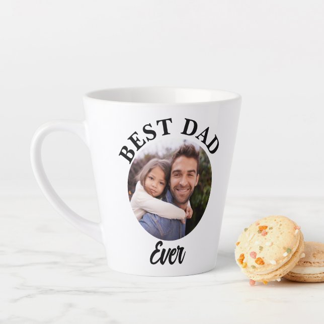 Best Dad Ever Personalised Photo Template Latte Mug (In Situ)