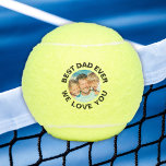Best Dad Ever – Personalised Photo Tennis Balls<br><div class="desc">Celebrate dad's love for tennis with this custom tennis ball featuring a photo of his children and the heartfelt quote "Best Dad Ever". You can change the second line "we love you" for any custom message, the kids initials, or names. Perfect for Father's Day, his birthday, or any special occasion....</div>