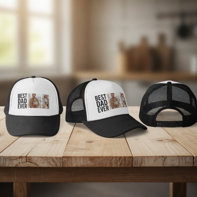 Best Dad Ever Personalised Photo  Trucker Hat (Creator Uploaded)