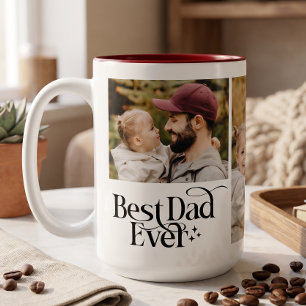 Best Dad Ever Personalised Photo Two-Tone Coffee Mug