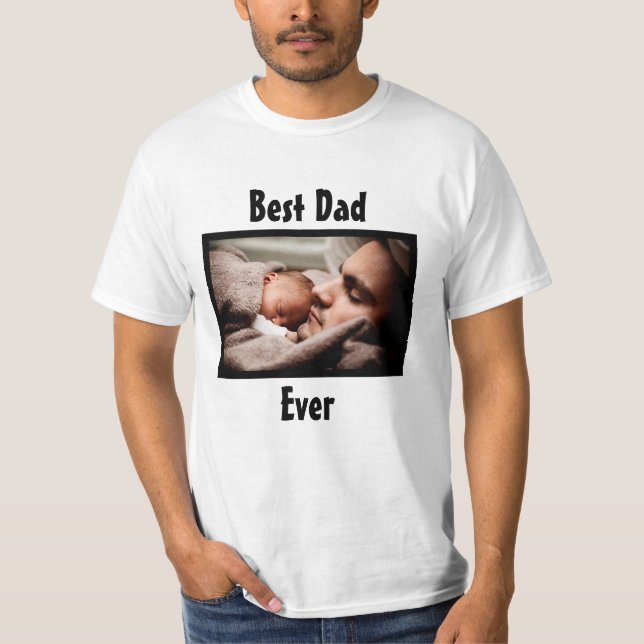 Best Dad Ever Personalized Photo T-Shirt (Front)