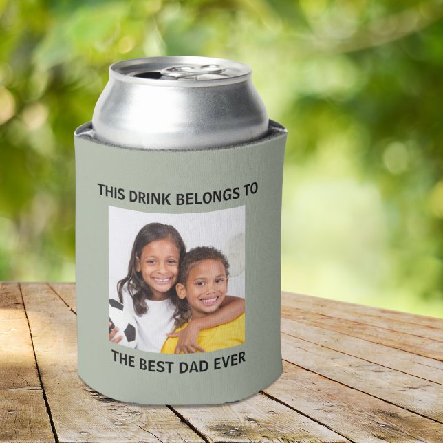 Best Dad Ever Photo Can Cooler (Celebrate the best dad ever with a custom photo can cooler - a gift that he will love, use and enjoy)