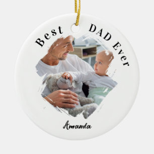 Best Dad Ever Photo Ceramic Tree Decoration