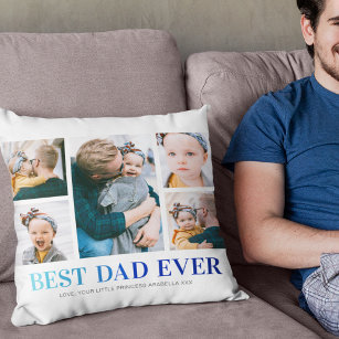 Best Dad Ever Photo Collage Cushion