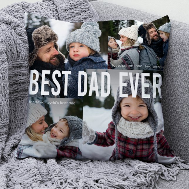 Best Dad Ever Photo Collage Cushion (Creator Uploaded)