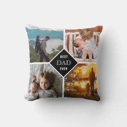 Best Dad Ever,  Photo Collage Custom Cushion