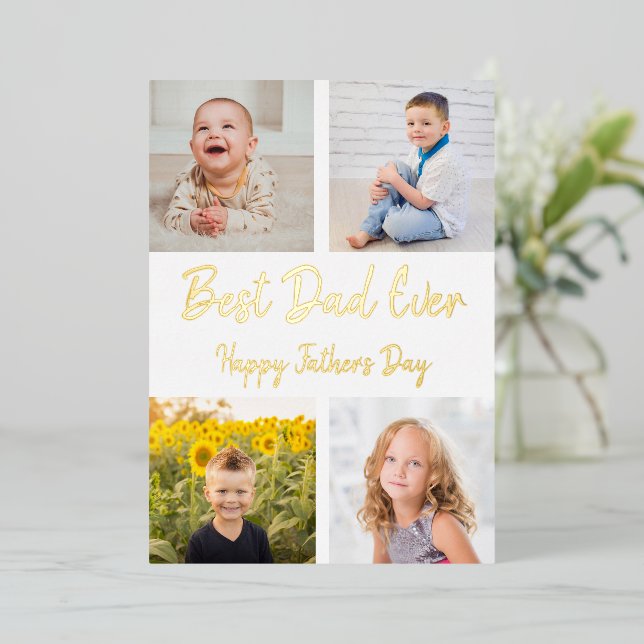 Best Dad Ever Photo Collage Father's Day Card (Standing Front)