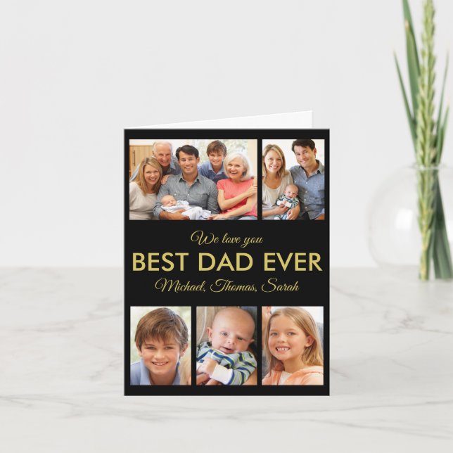 Best Dad Ever Photo Collage Fathers Day Card (Front)