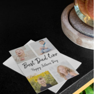 Best Dad Ever Photo Collage Father's Day Card