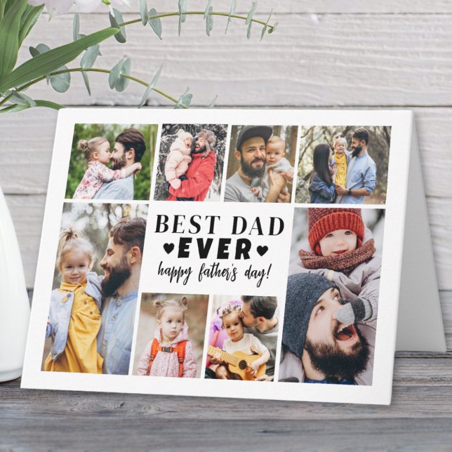 Best Dad Ever Photo Collage Father's Day Card (Best Dad Ever Photo Collage Father's Day Card)