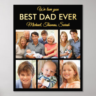 Best Dad Ever Photo Collage Fathers Day Foil Prints