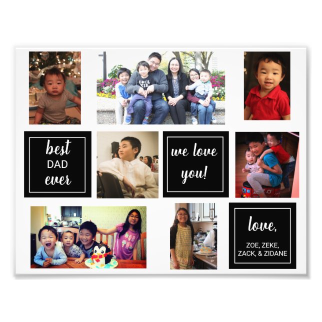Best dad ever photo collage Father's day gift  Print (Front)