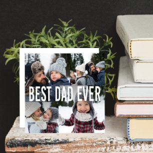 Best Dad Ever Photo Collage Father's Day Holiday Card