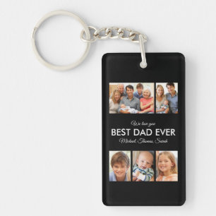 Best Dad Ever Photo Collage Fathers Day Key Ring
