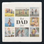 Best Dad Ever Photo Collage Father's Stone Coaster<br><div class="desc">Beautiful photo collage coasters just for dad. Add your photos and let him know you think he is the BEST DAD EVER.</div>