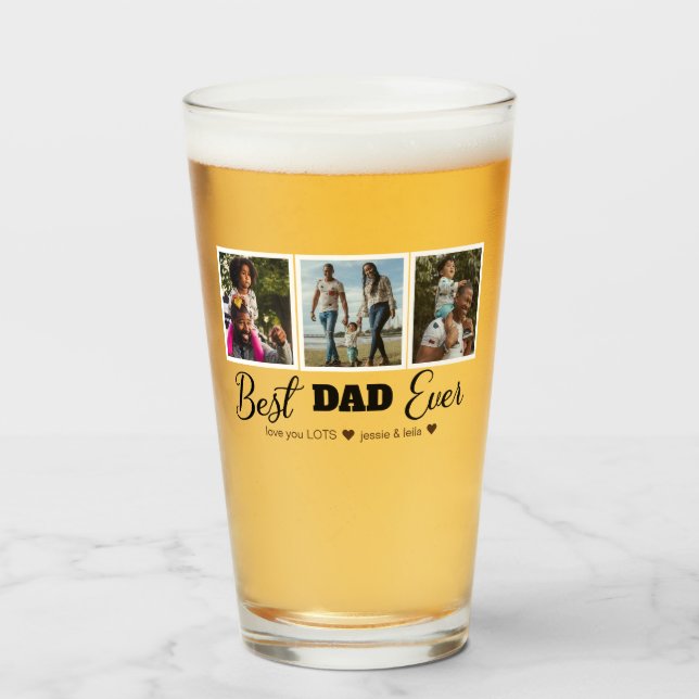 Best Dad Ever Photo Collage  Glass (Front Filled)