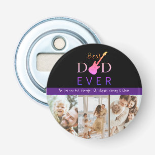Best Dad Ever Photo Collage Modern Fathers Day Bottle Opener