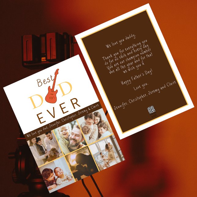 Best Dad Ever Photo Collage Modern Fathers Day Holiday Card (Creator Uploaded)