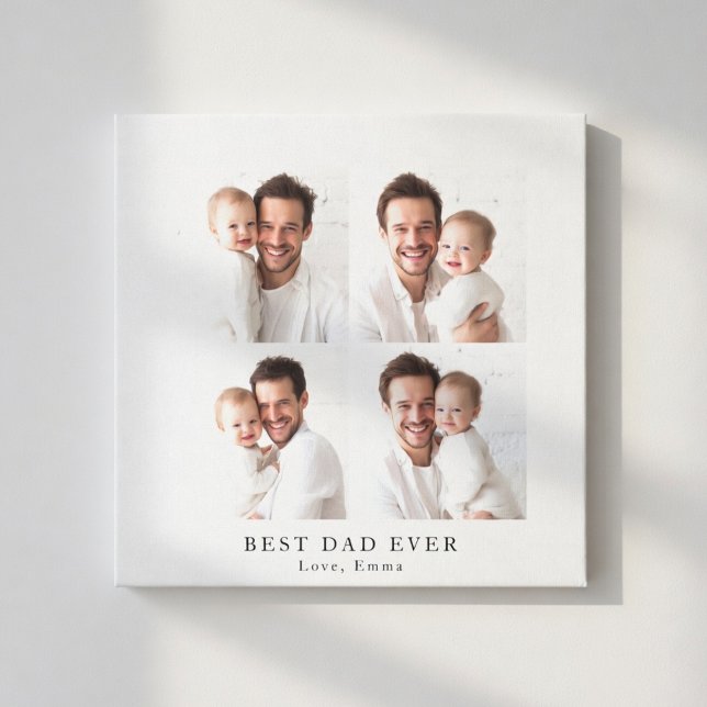 Best Dad Ever Photo Collage | Personalised Gift Canvas Print (Creator Uploaded)