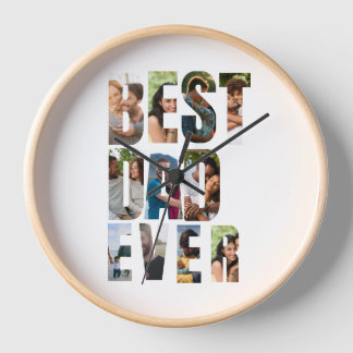 Best Dad Ever | Photo Collage Placeholder Template Clock