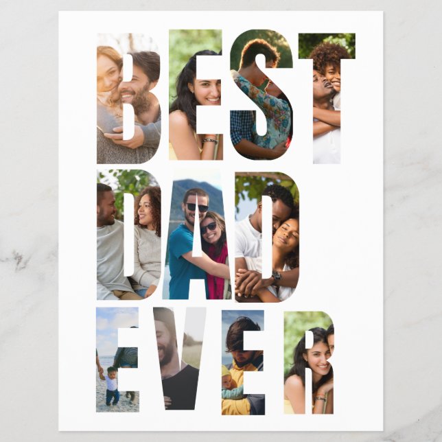 Best Dad Ever | Photo Collage Placeholder Template Flyer (Front)
