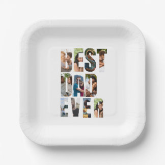 Best Dad Ever | Photo Collage Placeholder Template Paper Plate