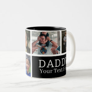 Best dad ever Photo Collage & Text Two-Tone Coffee Mug