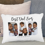Best Dad Ever Photo Decorative Cushion<br><div class="desc">This pillow for Dad is decorated with three photo templates in the shape of the word DAD. 
It says 'Best Dad Ever' and 'Love From'
The text and the photos are customisable.</div>