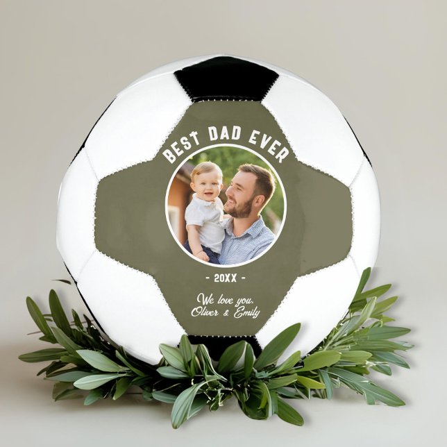 Best Dad Ever Photo Father`s Day Keepsake Soccer Ball (Creator Uploaded)