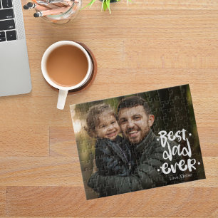 Best Dad ever Photo Father's Day Gift Daughter Jigsaw Puzzle