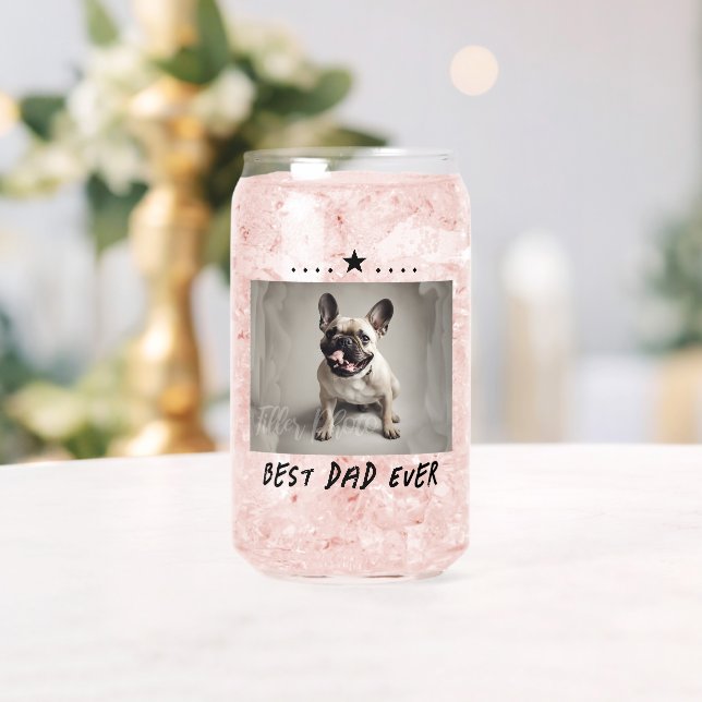 Best Dad Ever Photo Father's Day Whiskey Glass (Insitu (Wedding))