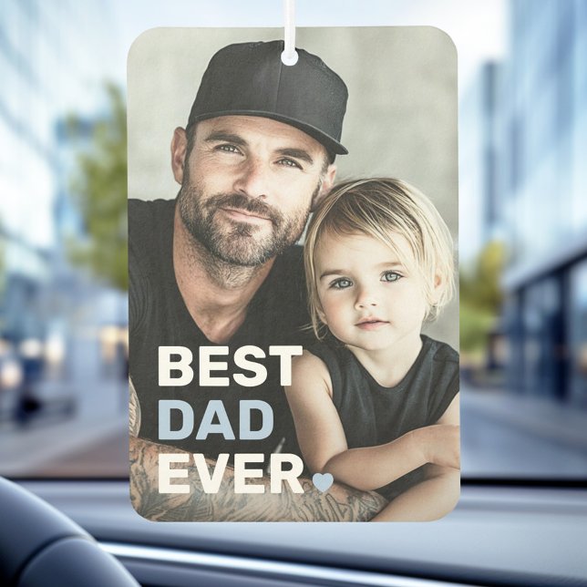Best dad ever photo heart fathers day car air freshener (Best dad ever photo heart fathers day air freshener)