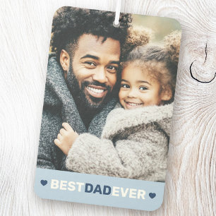 Best dad ever photo hearts blue fathers day car air freshener