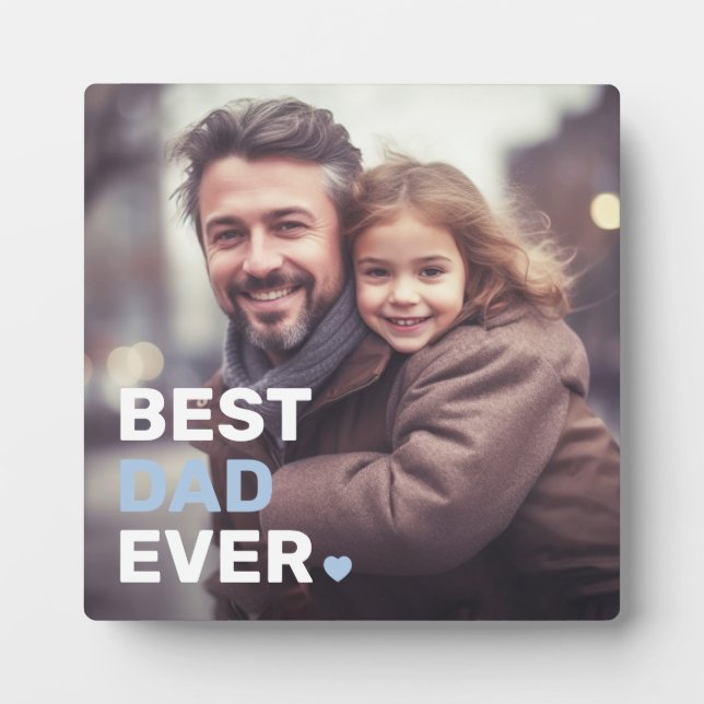 Best dad ever photo hearts fathers day plaque (Front)