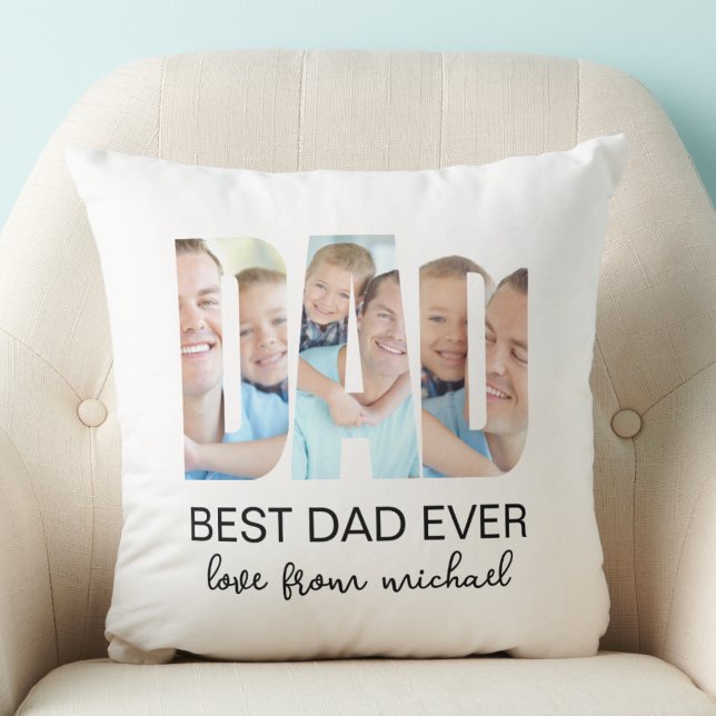Best Dad Ever Photo Letter Cushion (Creator Uploaded)